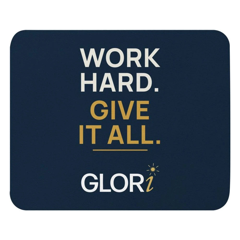Mouse Pad — Work Hard. Give It All. — Navy
