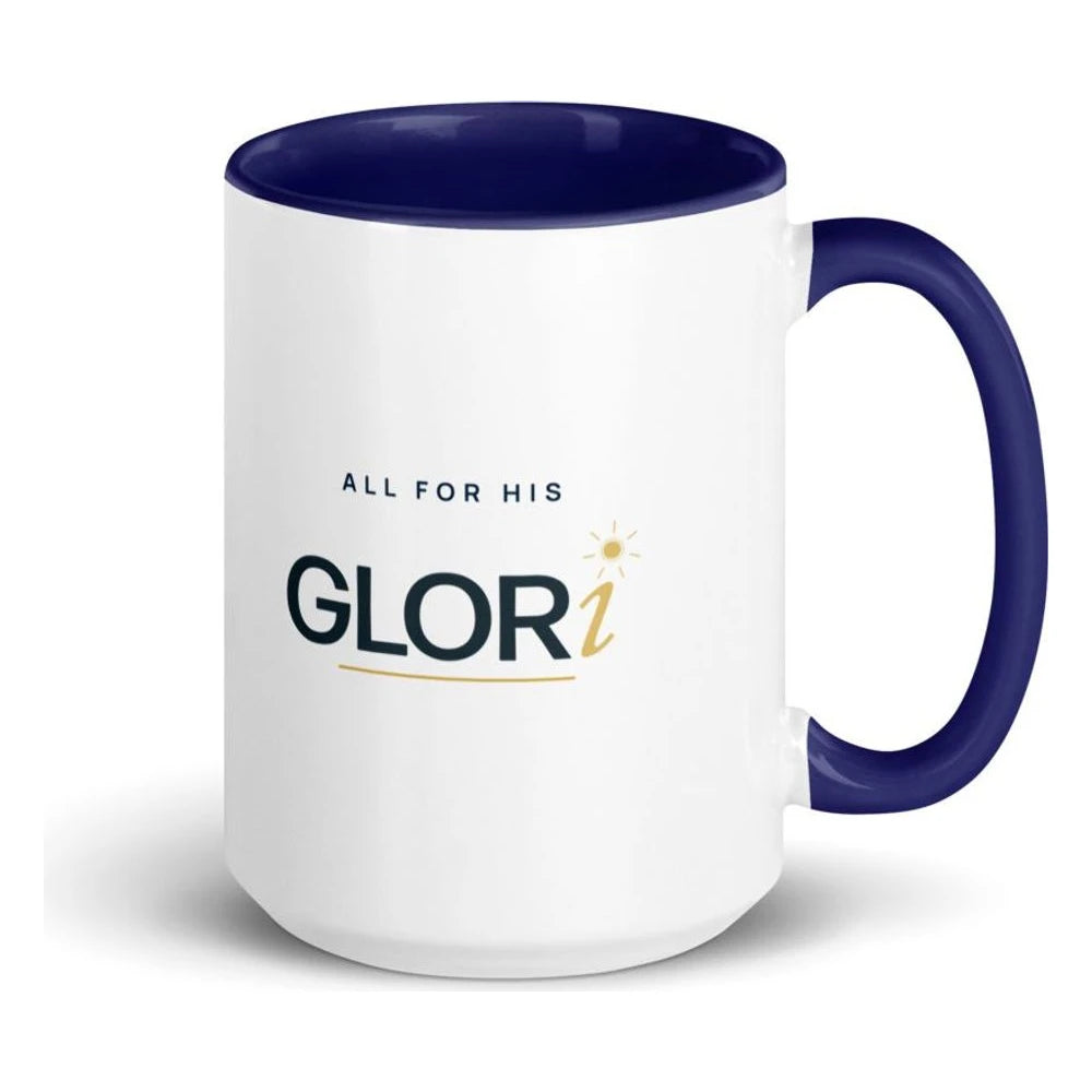 Ceramic Mug — All for His GLORi — Dark Blue