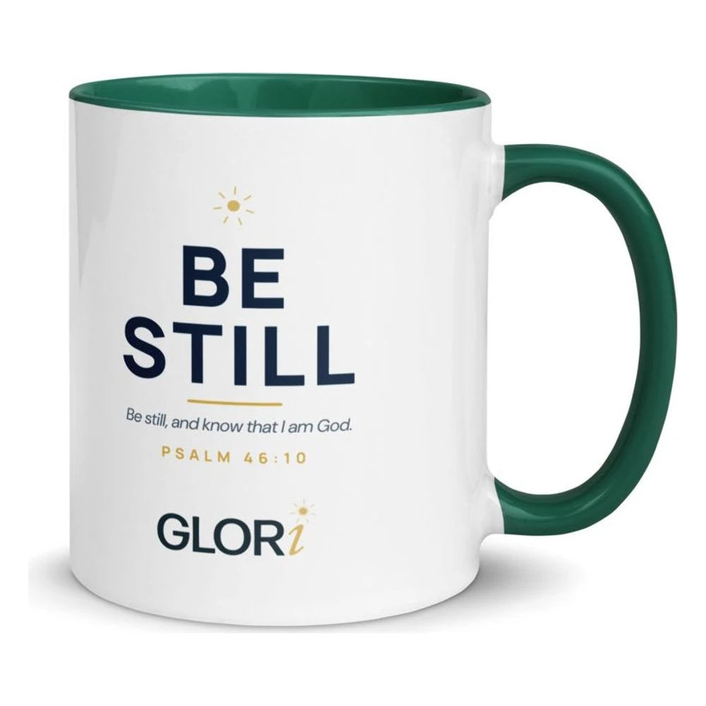 Ceramic Mug — Be Still — Dark Green