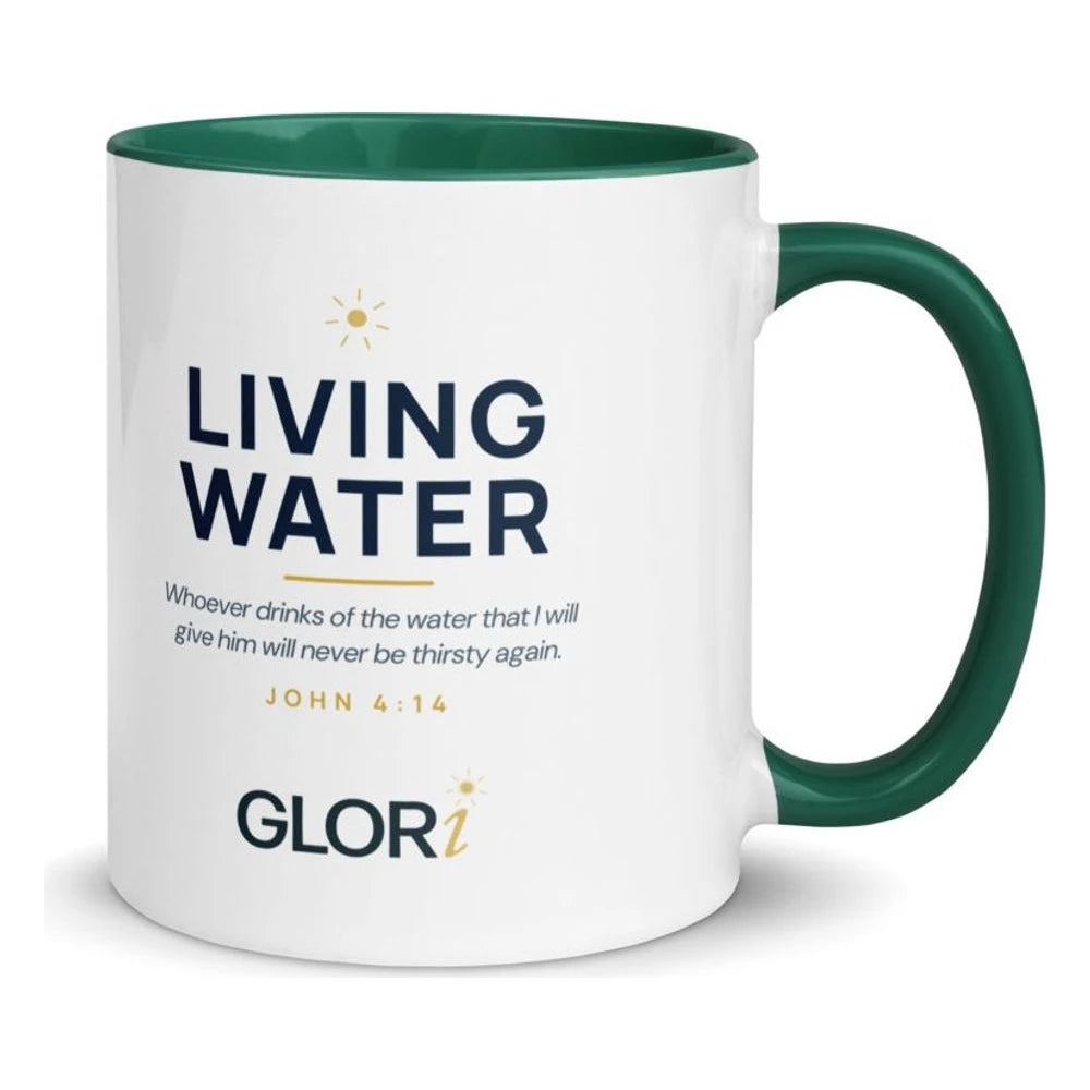 Ceramic Mug — Living Water — Dark Green