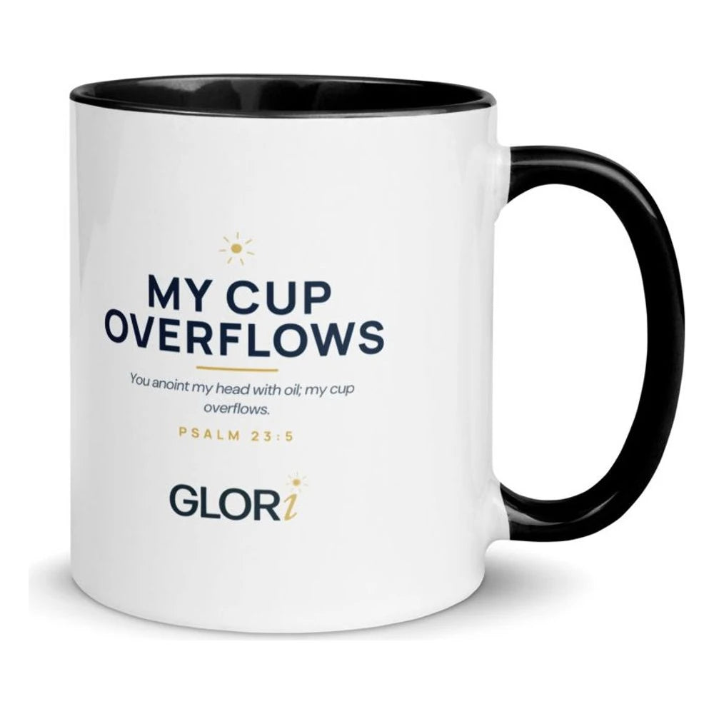 Ceramic Mug — My Cup Overflows — Black