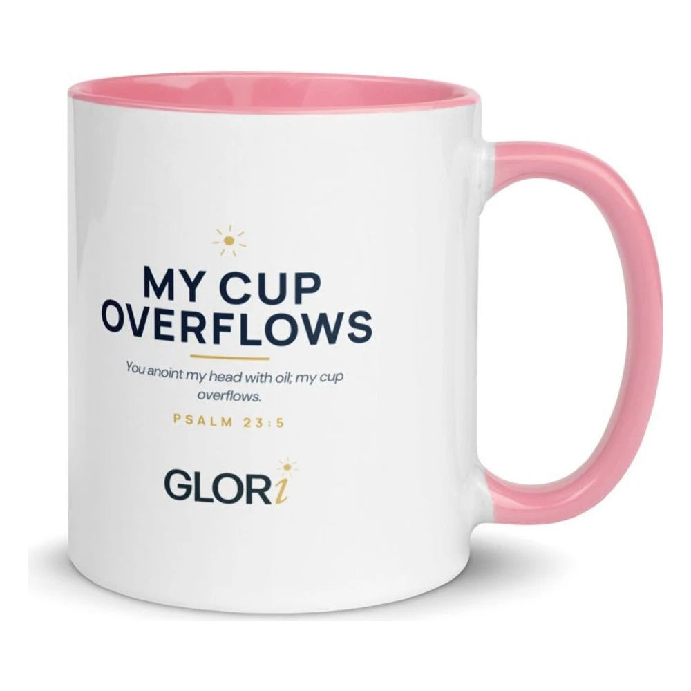 Ceramic Mug — My Cup Overflows — Pink