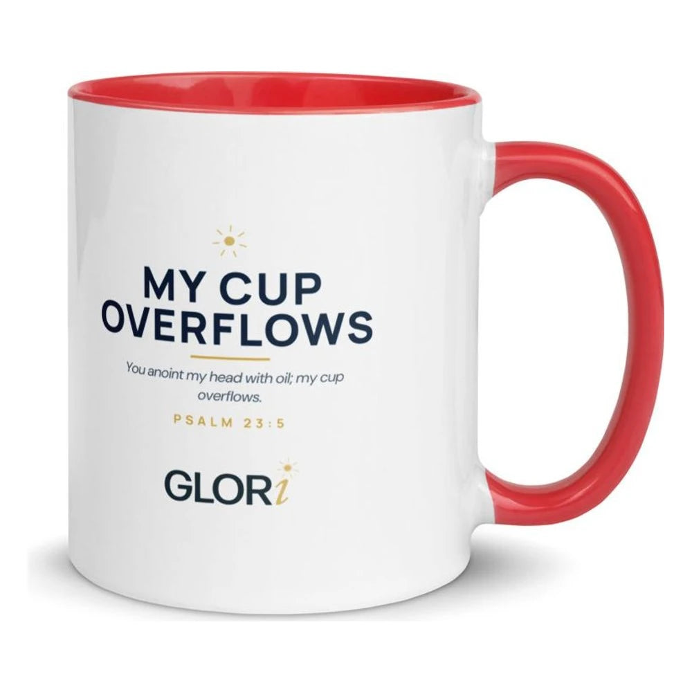 Ceramic Mug — My Cup Overflows — Red