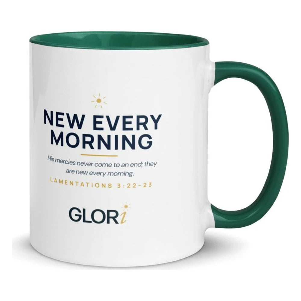 Ceramic Mug — New Every Morning — Dark Green