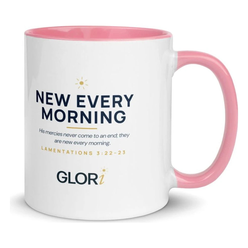 Ceramic Mug — New Every Morning — Pink