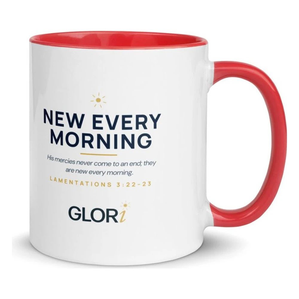 Ceramic Mug — New Every Morning — Red