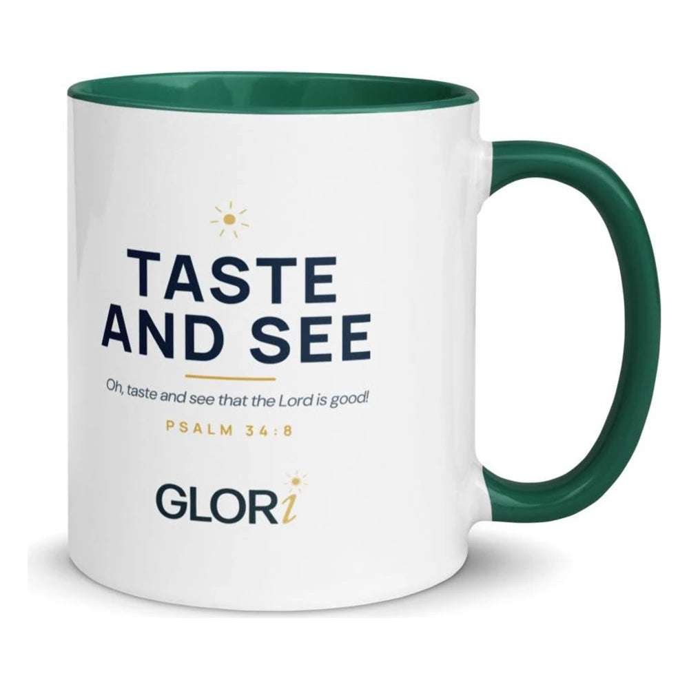 Ceramic Mug — Taste and See — Dark Green