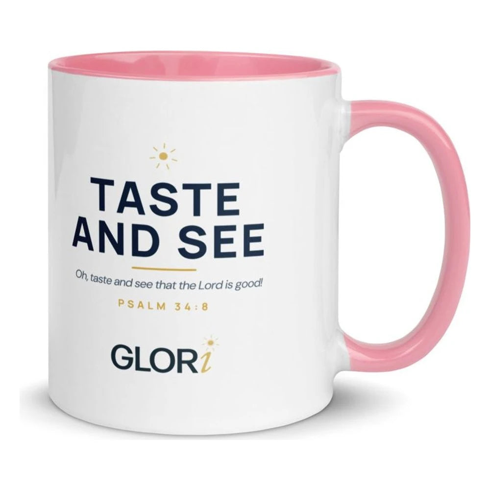 Ceramic Mug — Taste and See — Pink
