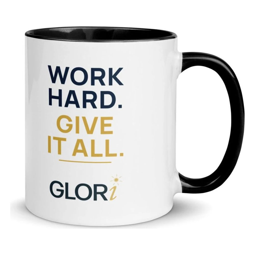 Ceramic Mug — Work Hard. Give It All. — Black