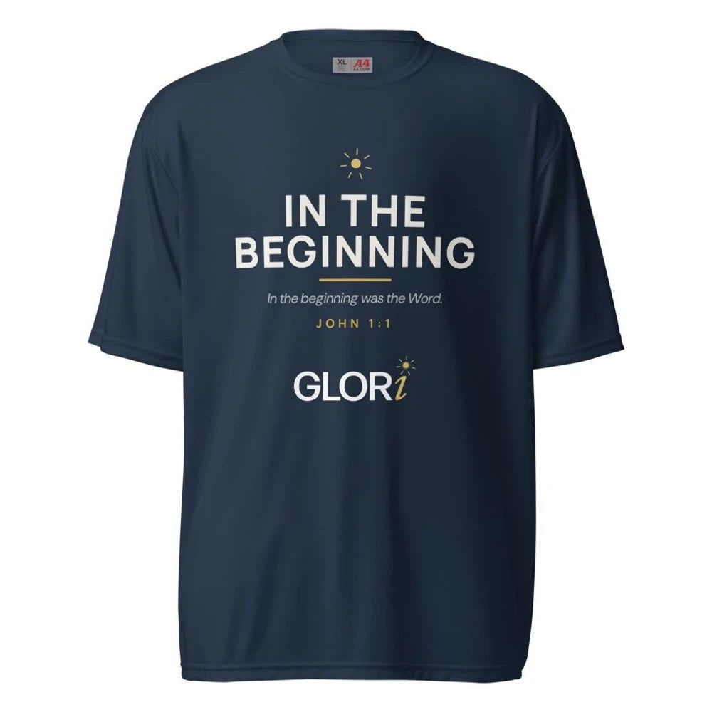 Performance Tee — In the Beginning — Navy