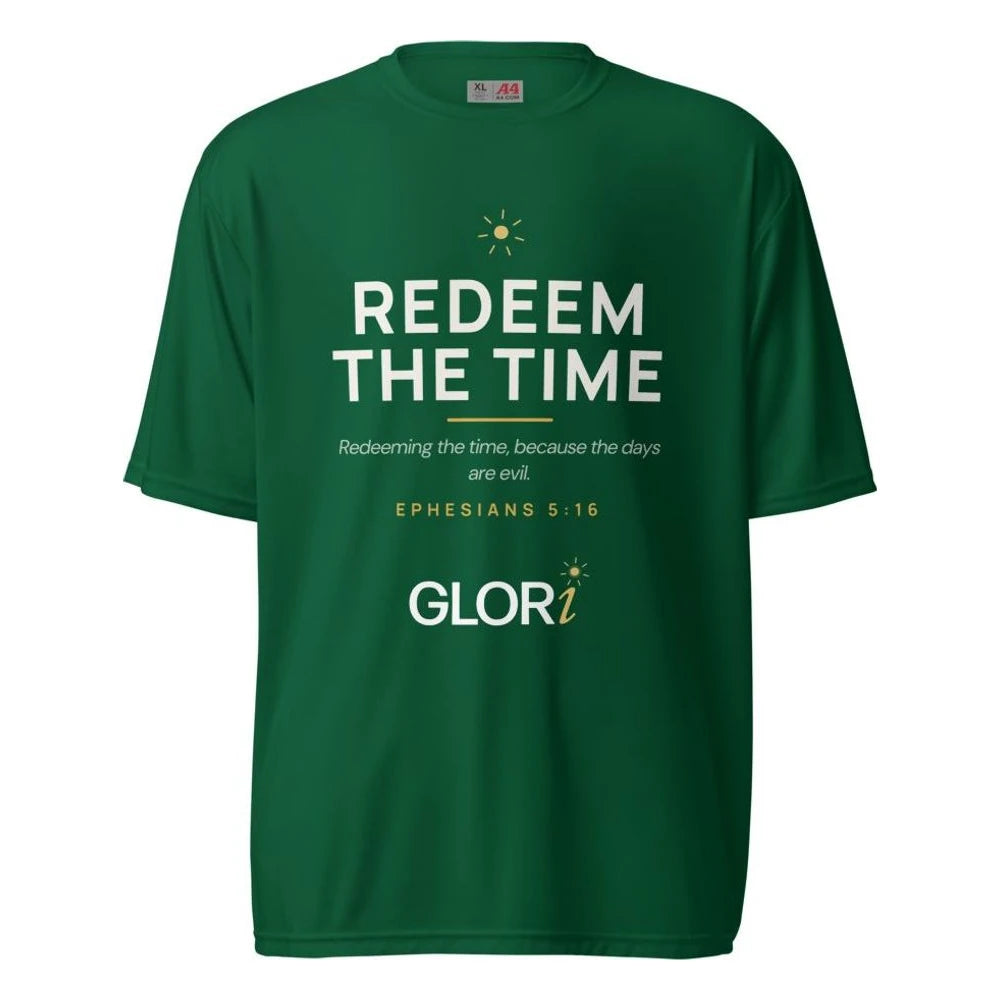 Performance Tee — Redeem the Time — Forest Green