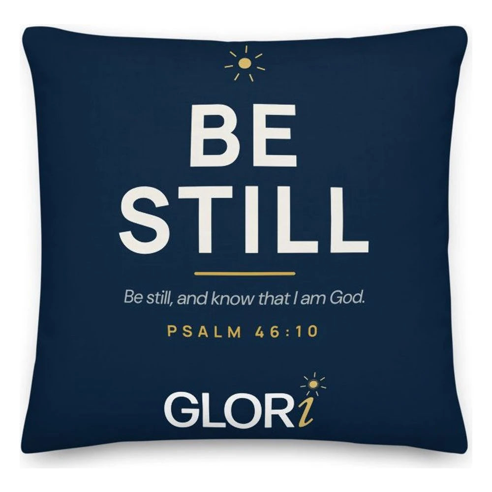 Throw Pillow — Be Still — Navy