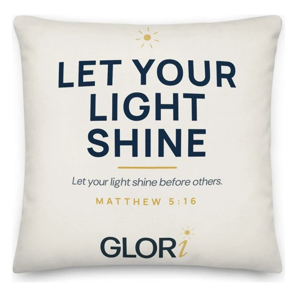 Throw Pillow — Let Your Light Shine — Cream
