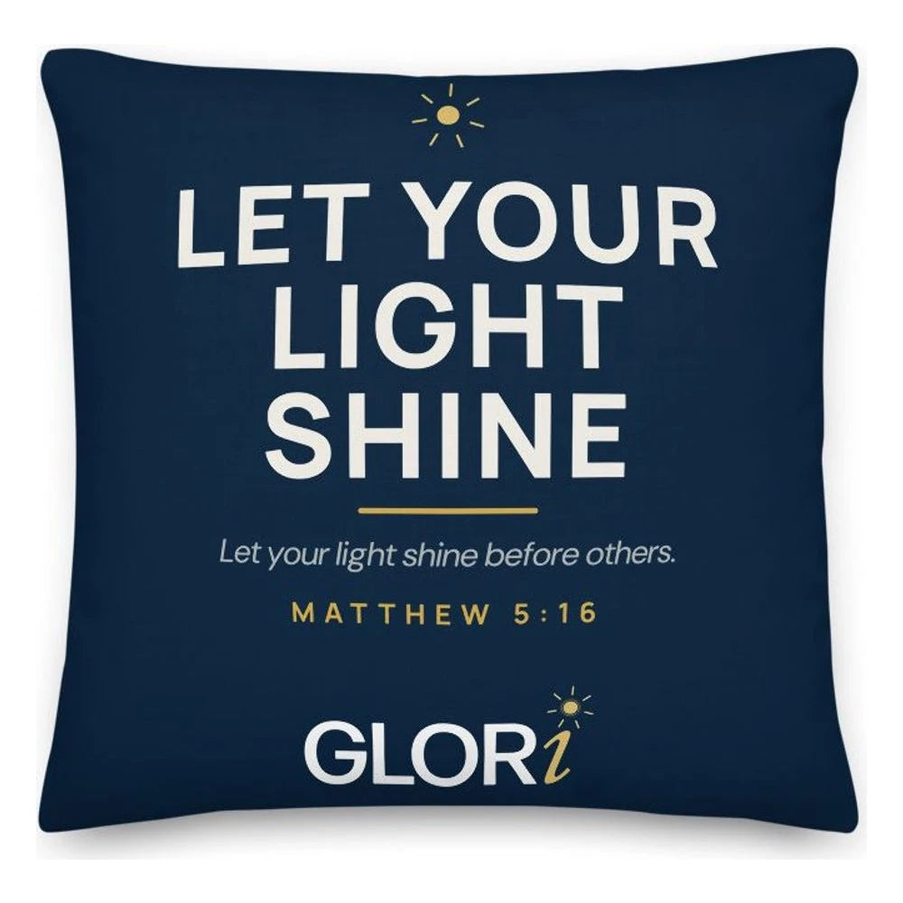 Throw Pillow — Let Your Light Shine — Navy