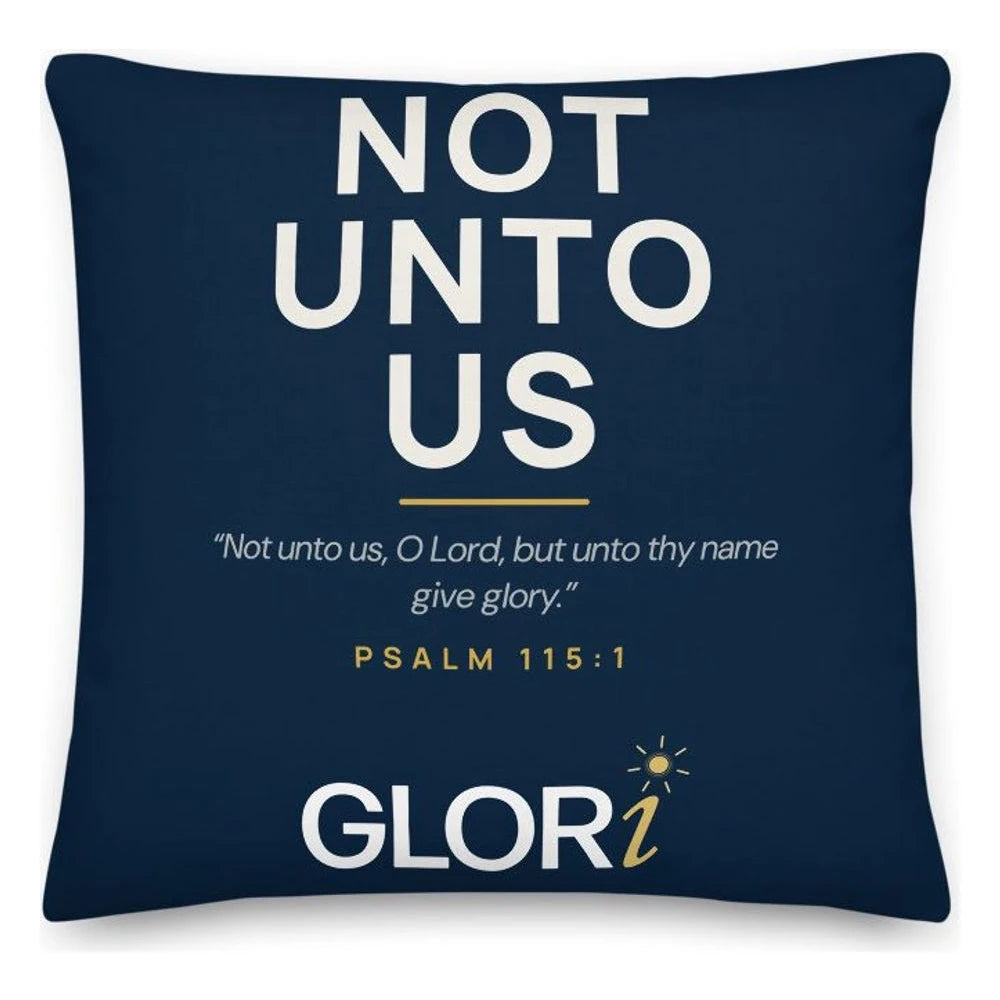 Throw Pillow — Not Unto Us — Navy