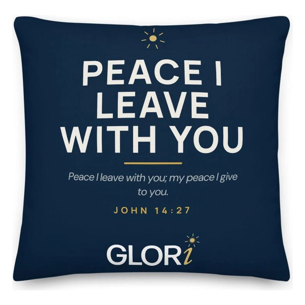 Throw Pillow — Peace I Leave With You — Navy
