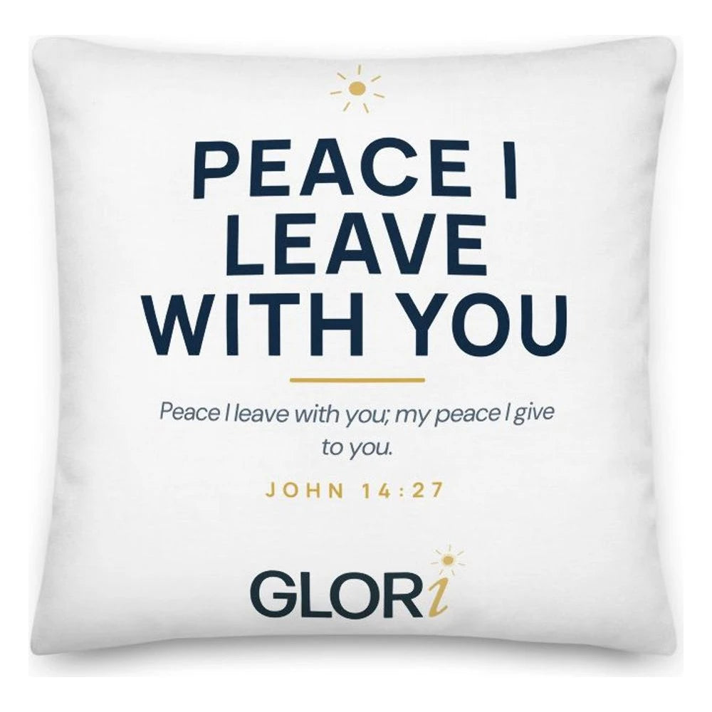Throw Pillow — Peace I Leave With You — White