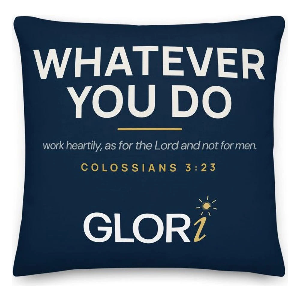 Throw Pillow — Whatever You Do — Navy