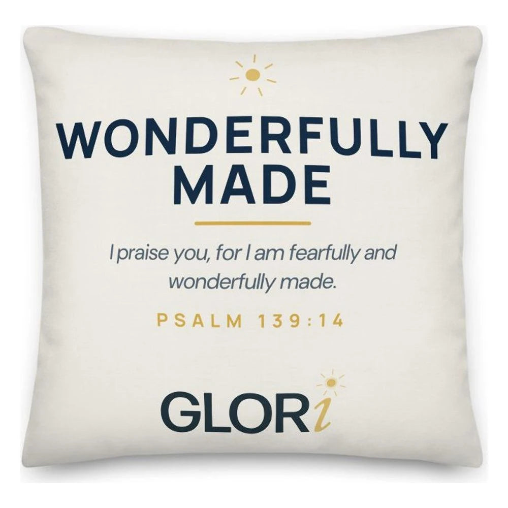 Throw Pillow — Wonderfully Made — Cream
