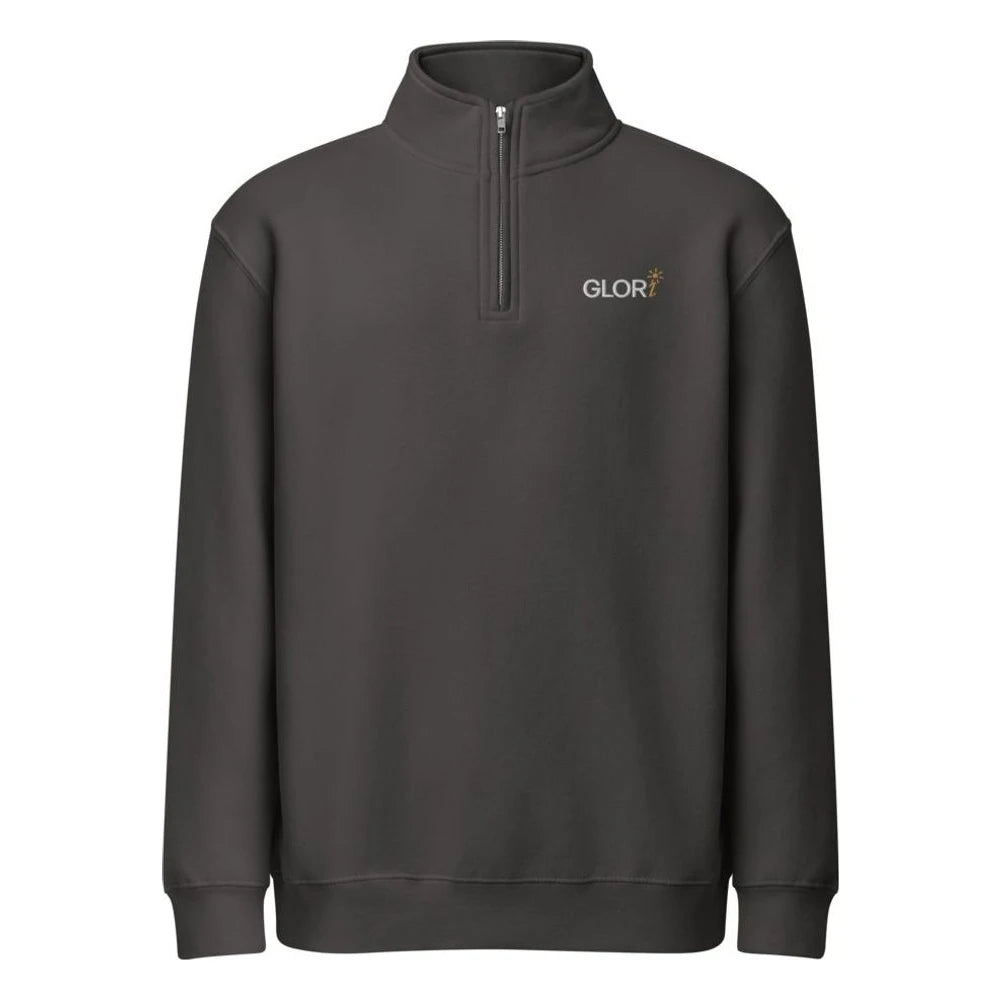 Embroidered Quarter-Zip — Smoke