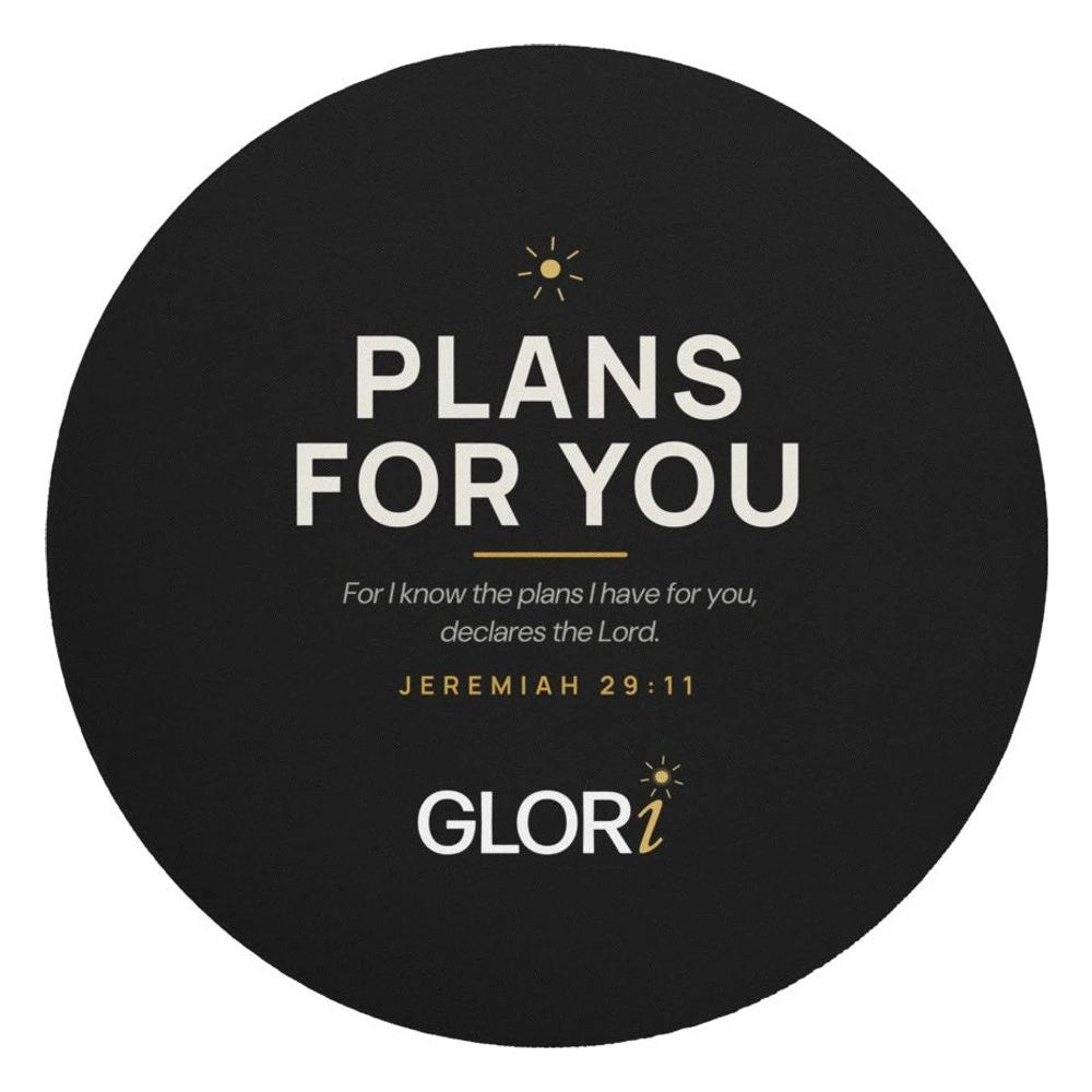 Round Mouse Pad — Plans for You — Black