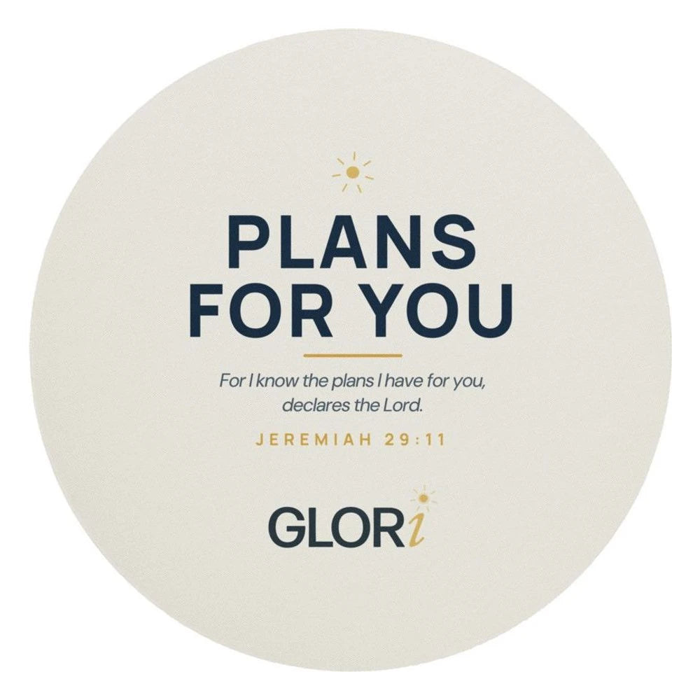 Round Mouse Pad — Plans for You — Cream