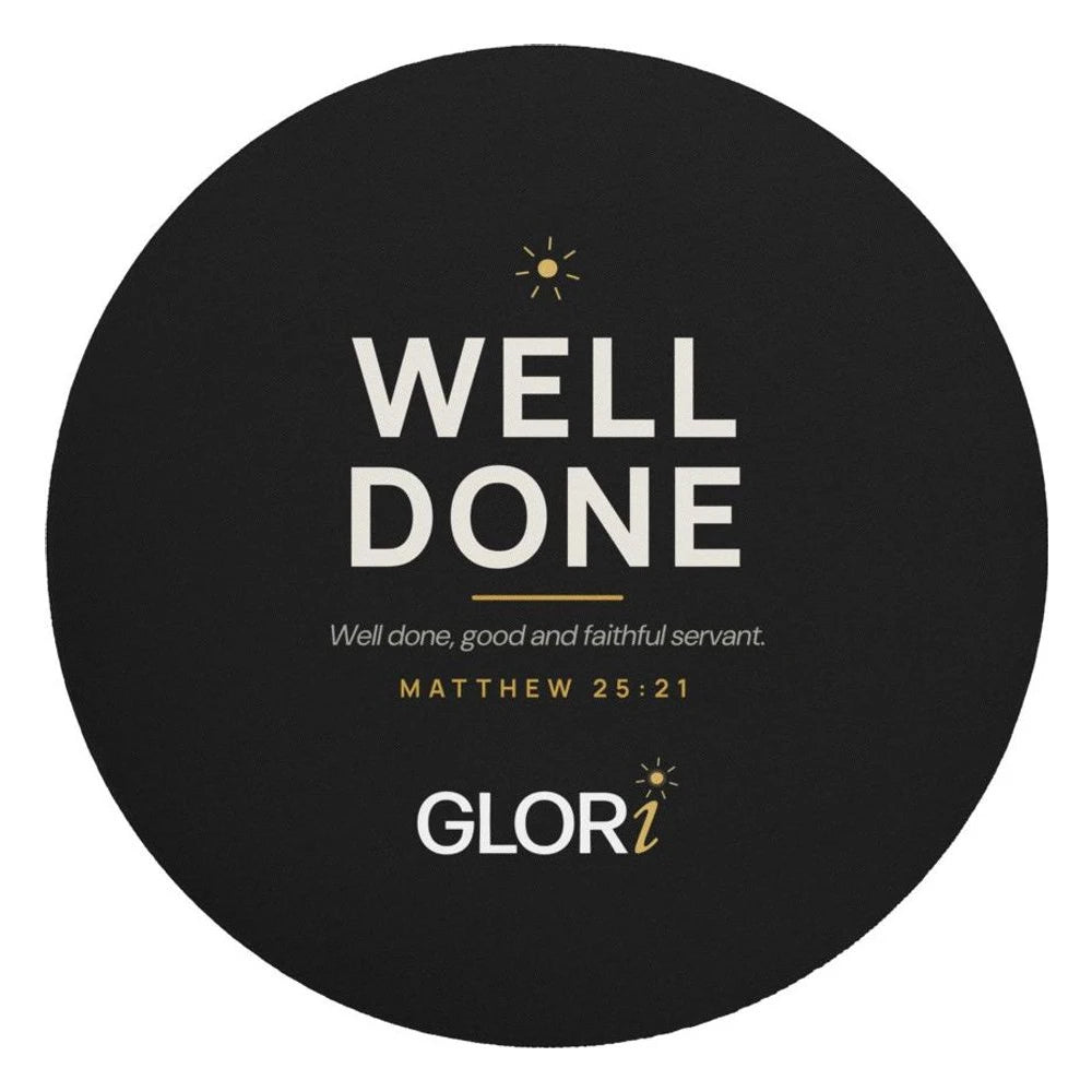 Round Mouse Pad — Well Done — Black