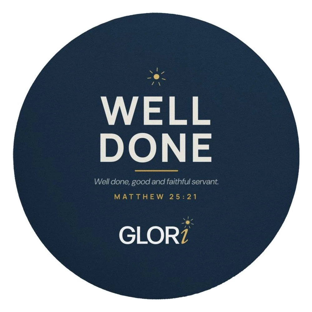 Round Mouse Pad — Well Done — Navy