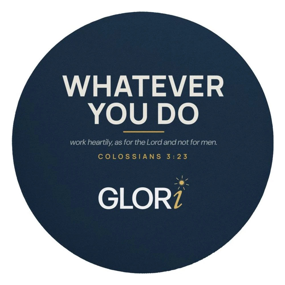 Round Mouse Pad — Whatever You Do — Navy