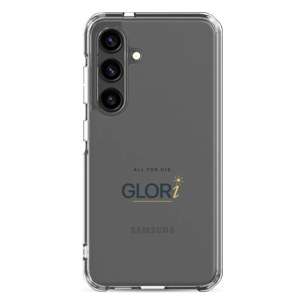 Galaxy Clear Case — All for His GLORi — Navy — Samsung Galaxy S24
