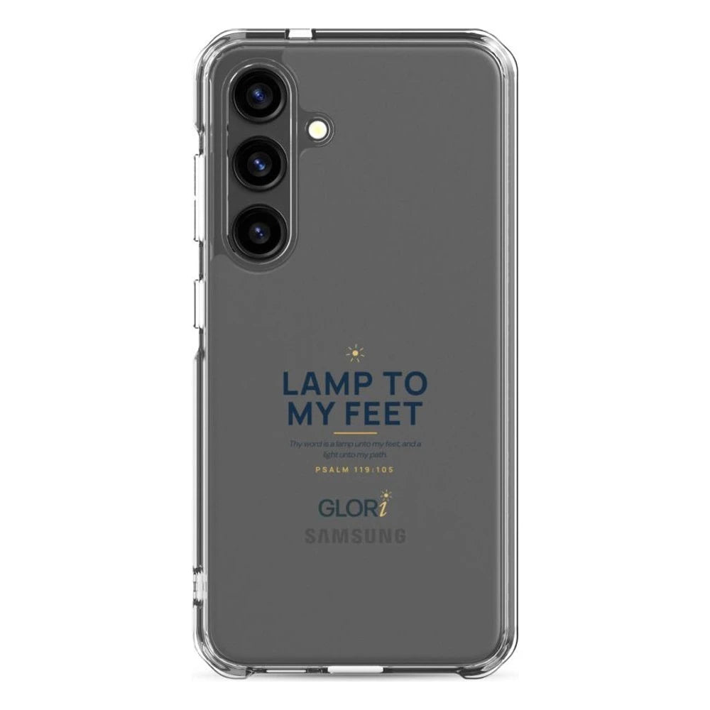 Galaxy Clear Case — Lamp to My Feet — Navy — Samsung Galaxy S24
