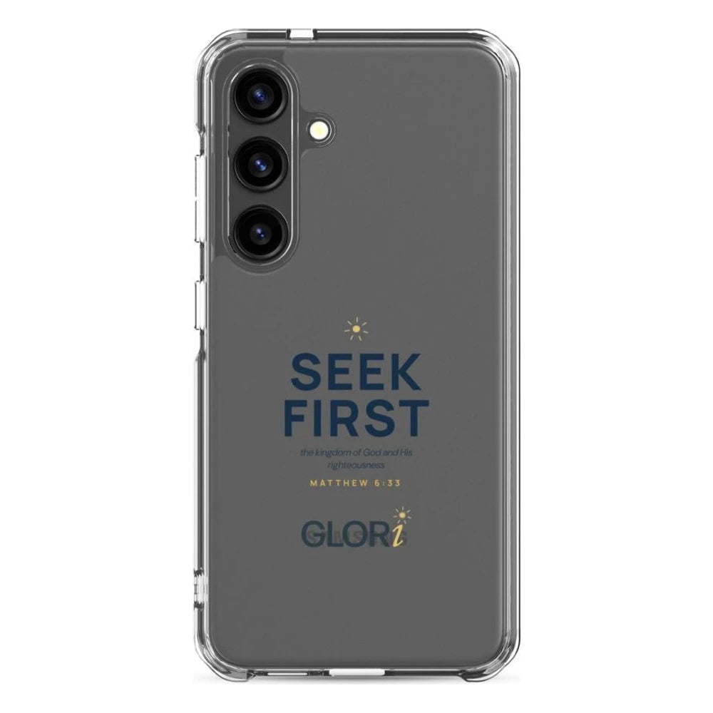 Galaxy Clear Case — Seek First — Navy — Samsung Galaxy S24