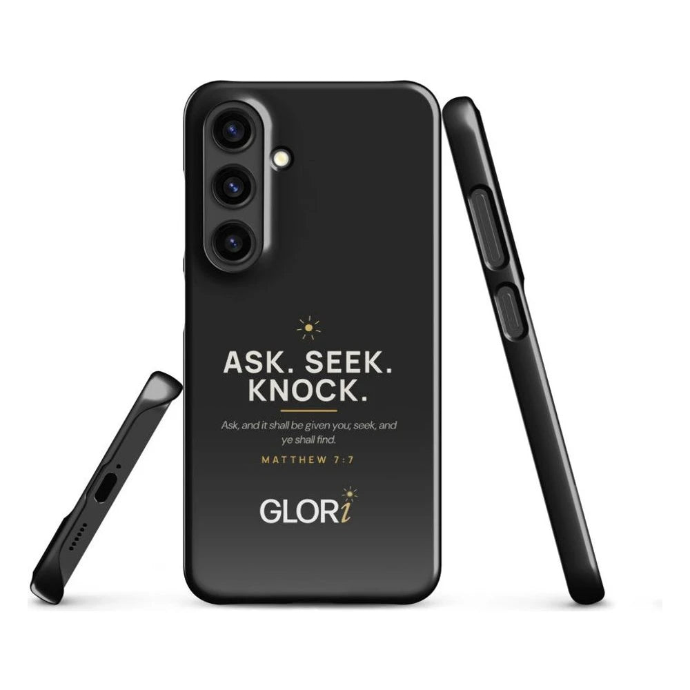 Galaxy Slim Snap Case — Ask, Seek, Knock — Black — Samsung Galaxy S24