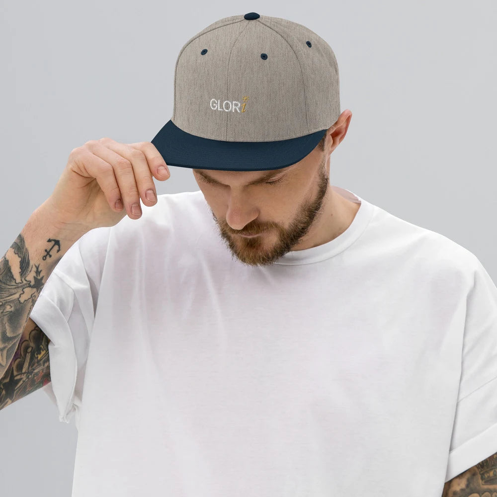 Heather Grey/ Navy, on model view