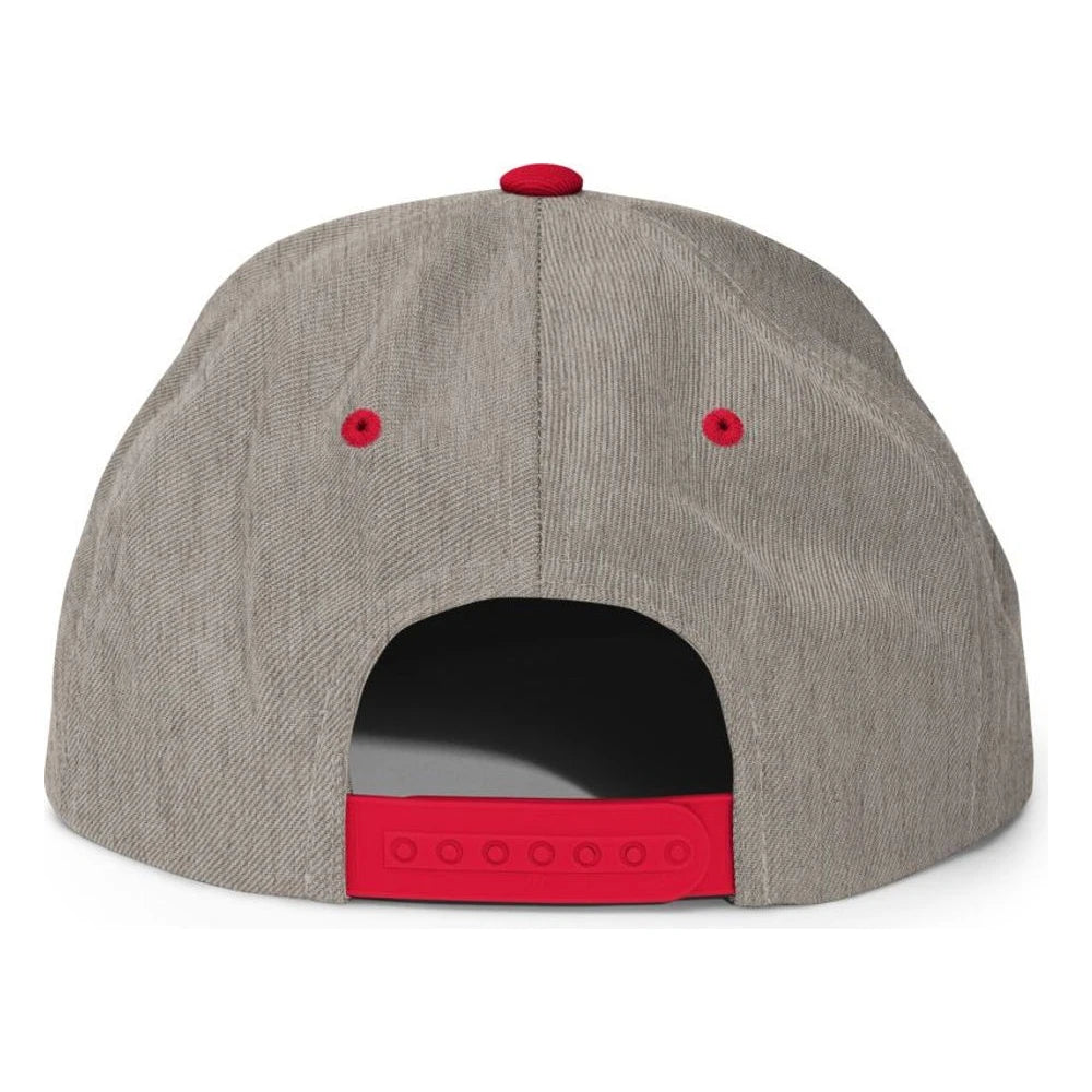 Heather Grey/ Red, back view