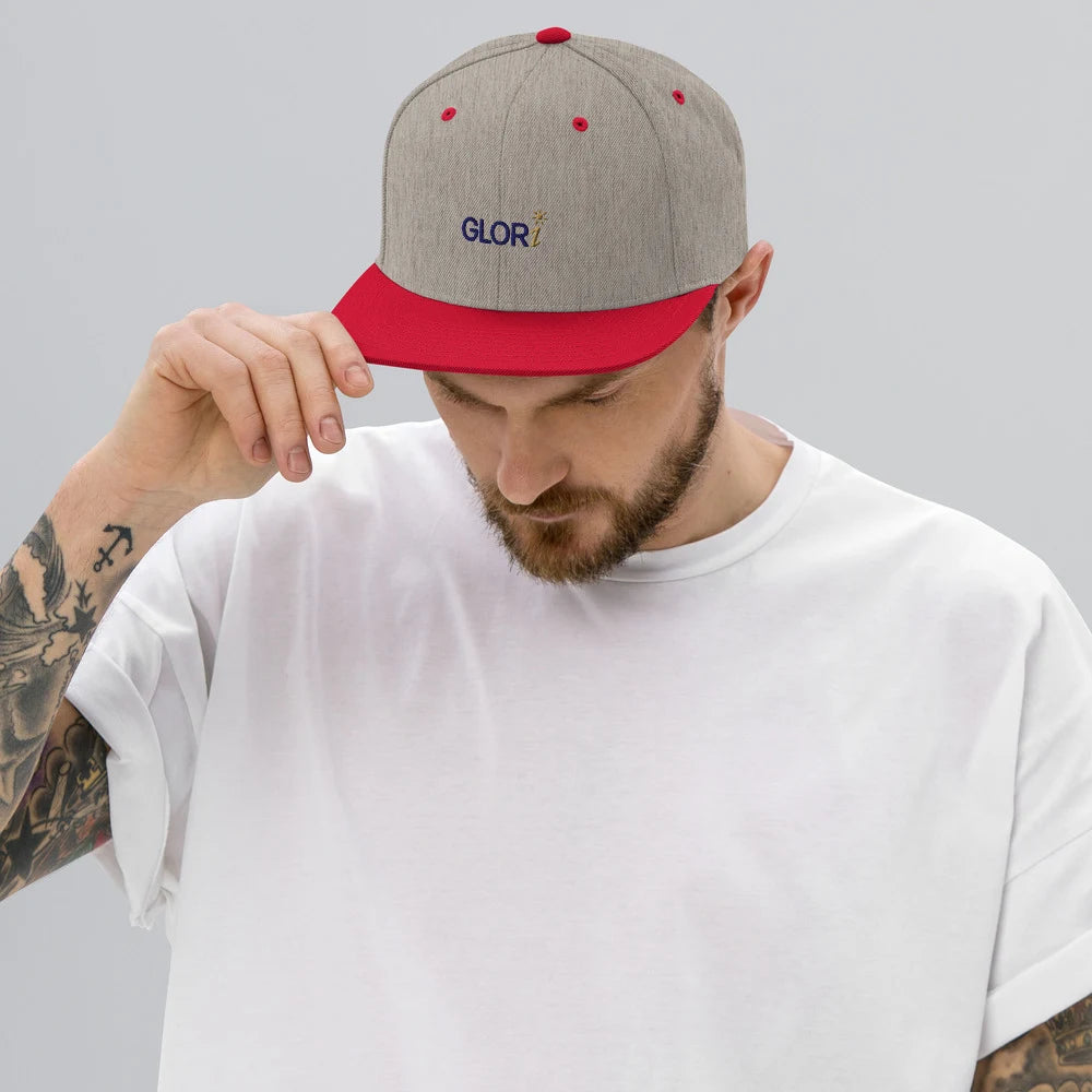Heather Grey/ Red, on model view
