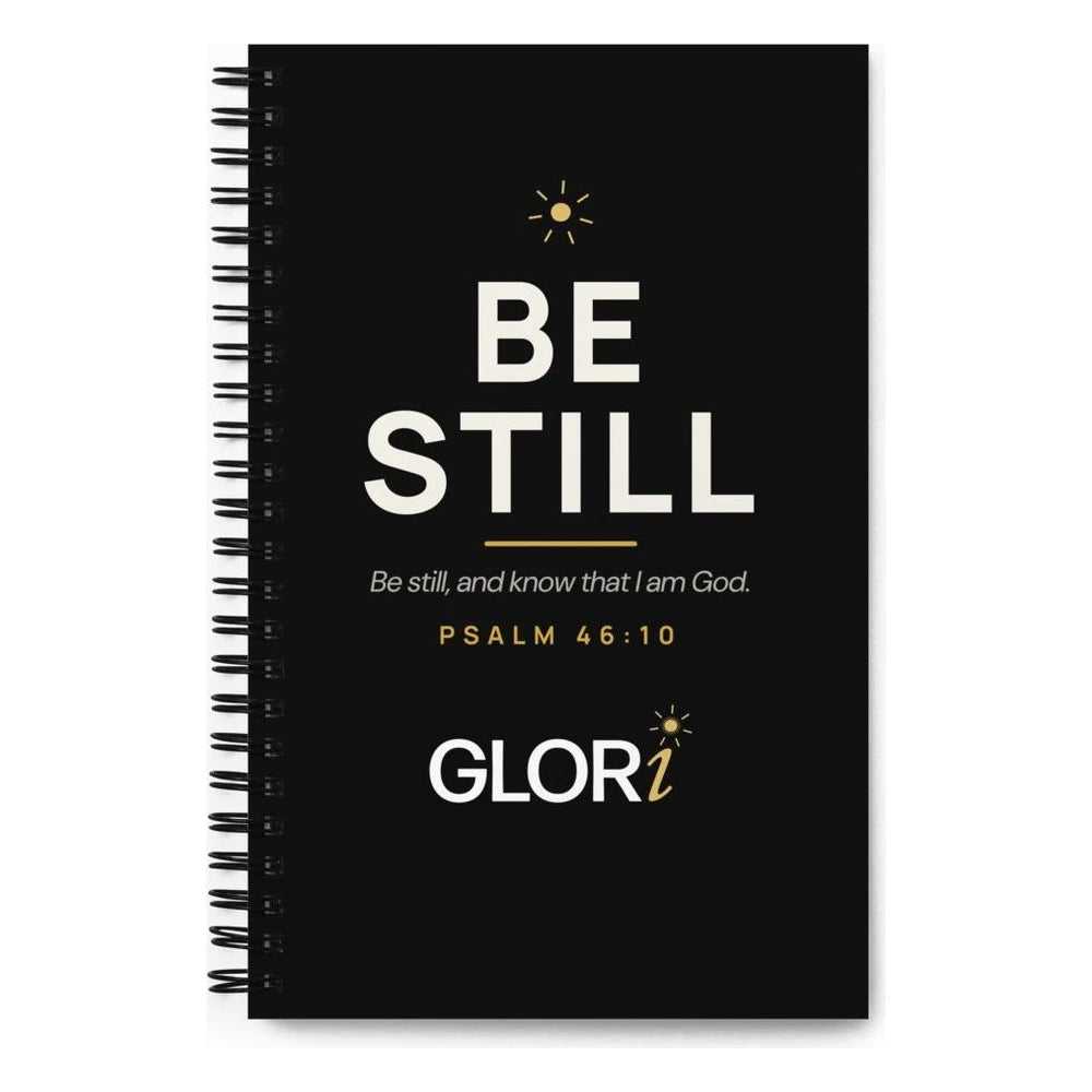 Spiral Notebook — Be Still — Black