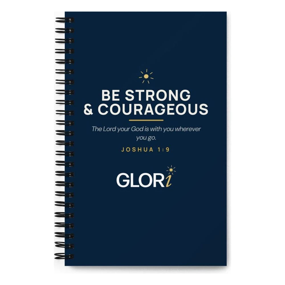 Spiral Notebook — Be Strong and Courageous — Navy