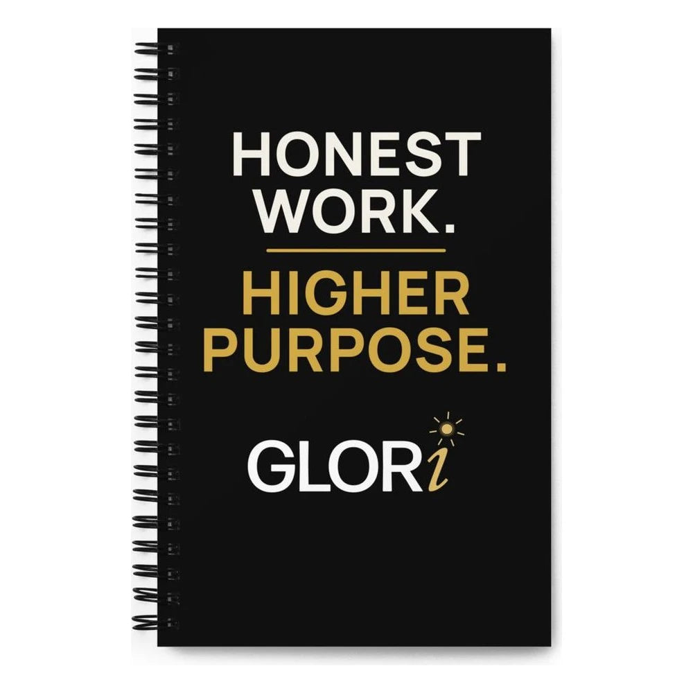 Spiral Notebook — Honest Work. Higher Purpose. — Black