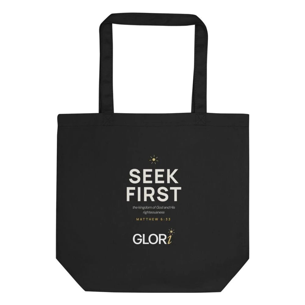 Heavy Canvas Tote — Seek First — Black