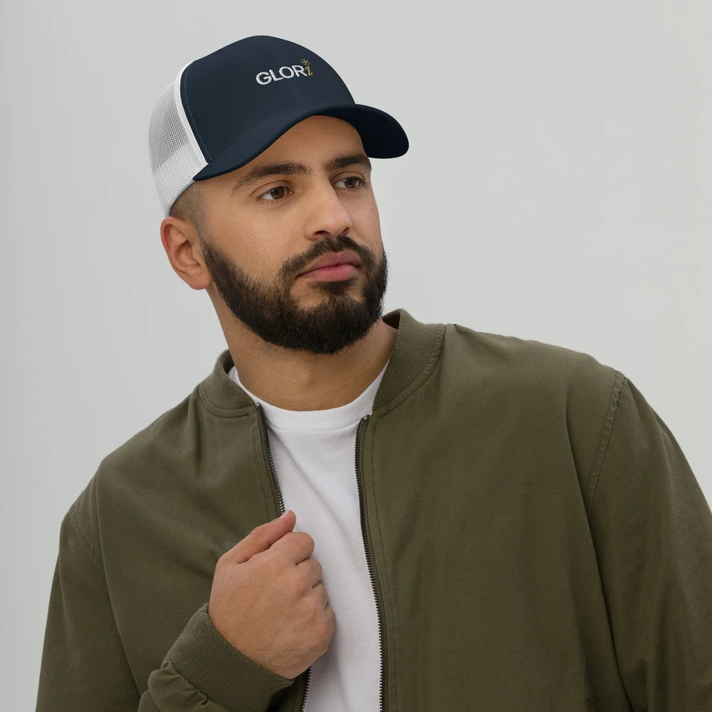 Navy/ White, on model view
