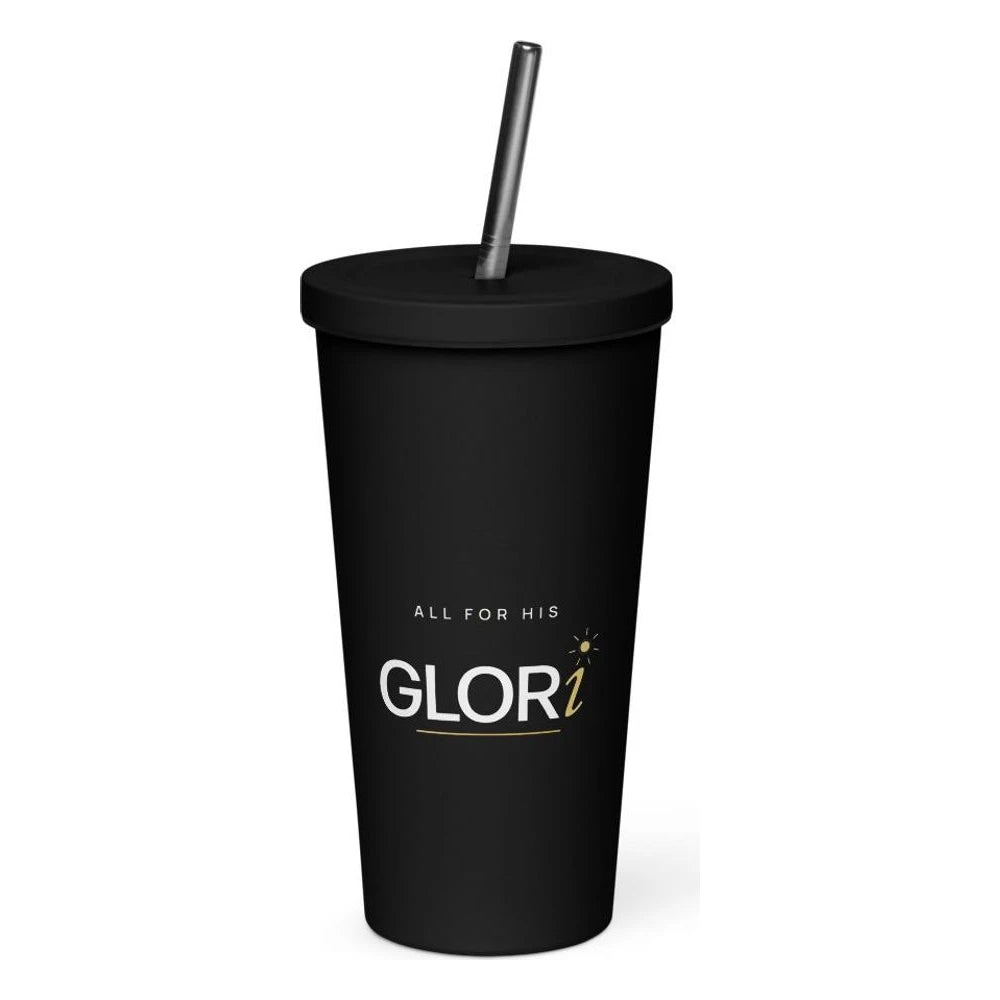 Insulated Tumbler, 20 oz — All for His GLORi — Black