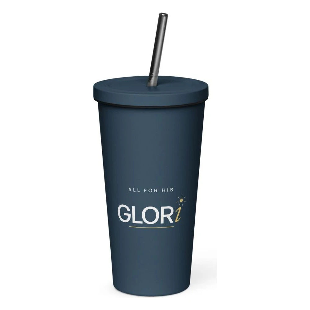 Insulated Tumbler, 20 oz — All for His GLORi — Navy