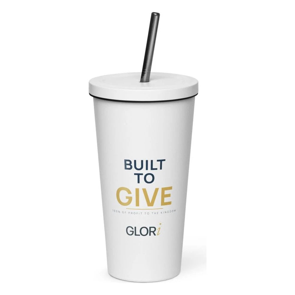 Insulated Tumbler, 20 oz — Built to Give — White