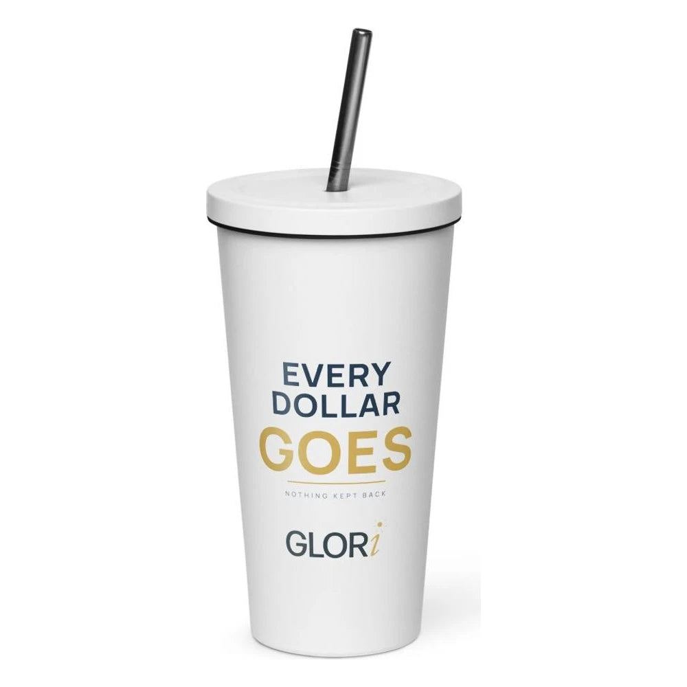 Insulated Tumbler, 20 oz — Every Dollar Goes — White
