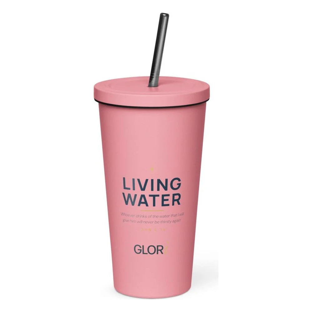 Insulated Tumbler, 20 oz — Living Water — Pink