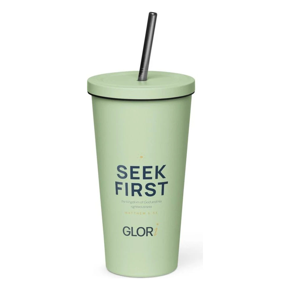 Insulated Tumbler, 20 oz — Seek First — Mint