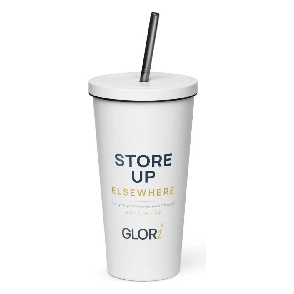 Insulated Tumbler, 20 oz — Store Up Elsewhere — White