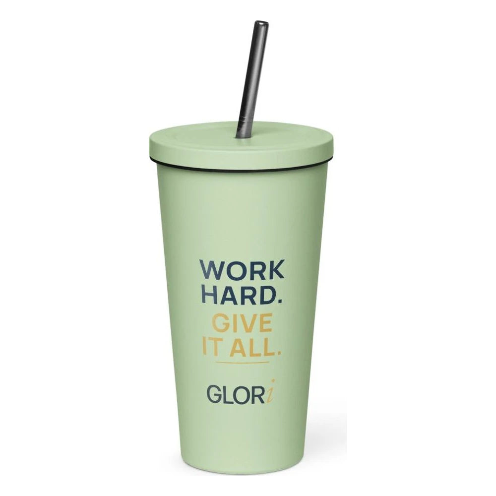 Insulated Tumbler, 20 oz — Work Hard. Give It All. — Mint