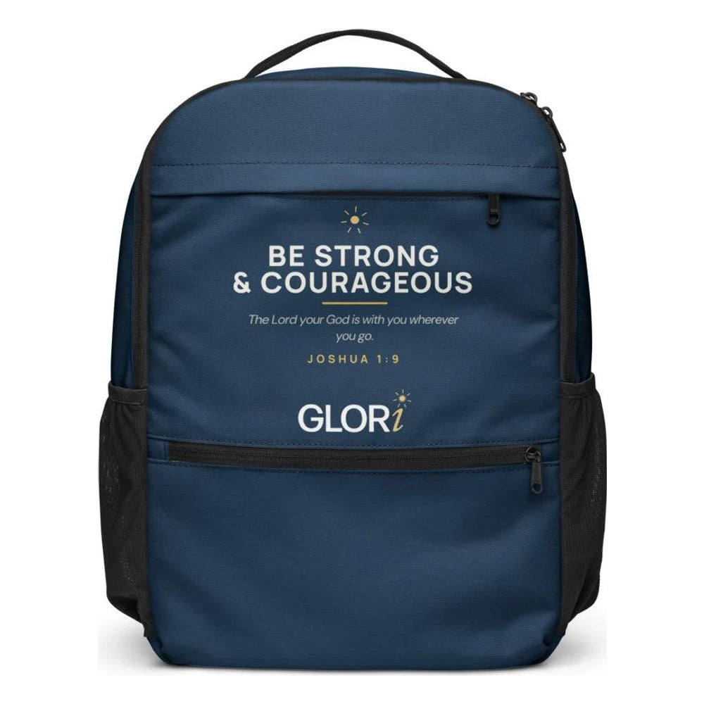 Utility Backpack — Be Strong and Courageous — Black